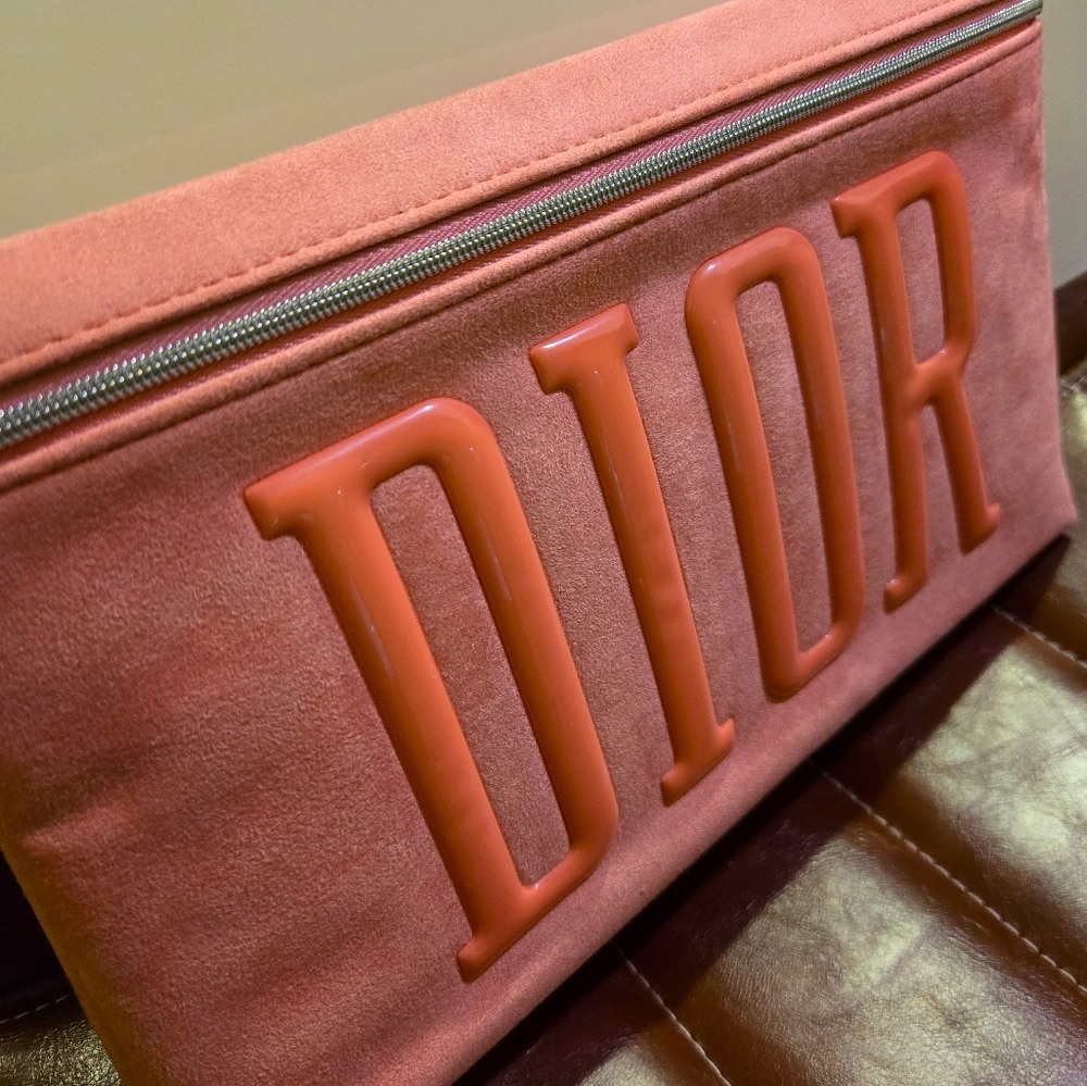 DIOR Bubble Gum Pink Suede Clutch - Picture 5 of 5